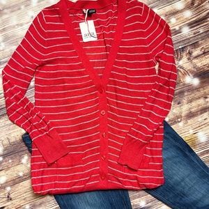 NWT Ana Red Cardigan Size M